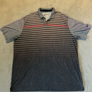Nike Golf Shirt Mens 2XL Striped Polo Short Sleeve Tour Performance Stretch Golf